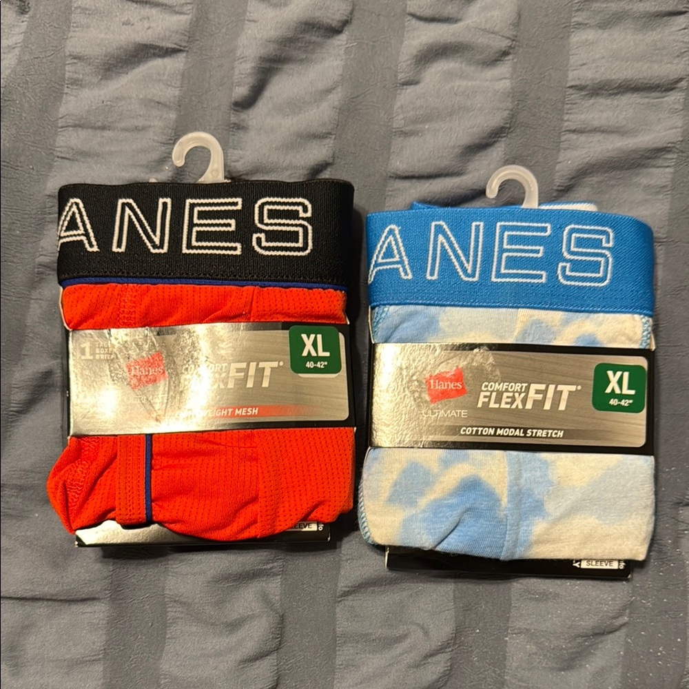 Hanes Men's FlexFit Underwear - Red and Blue NEW XL 2 Pairs
